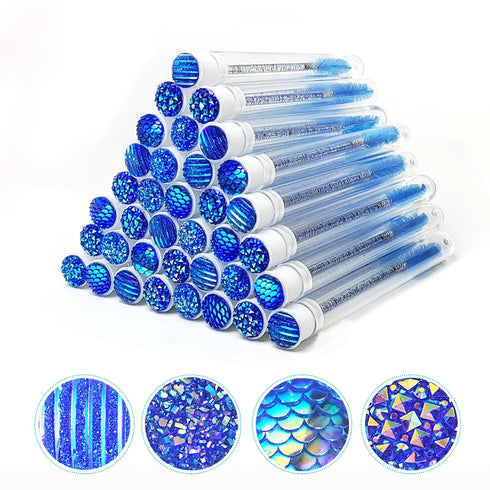 Reusable Eyelash Brush Tube 40pcs Diamond Wands Set Sparkling